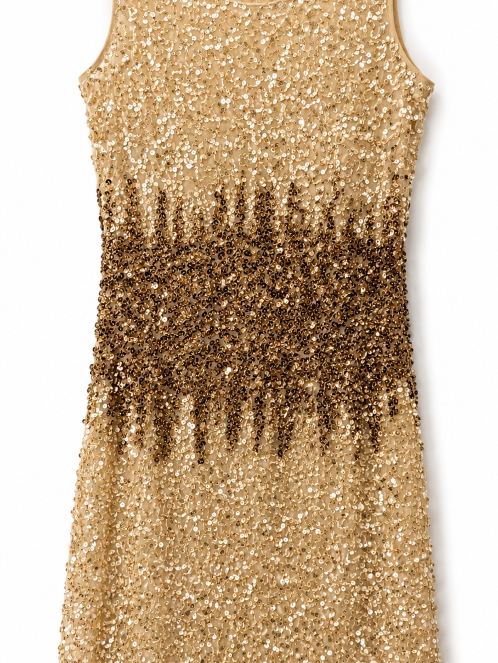 Adrianna Papell Gold Sequin Ombre Sheath Dress